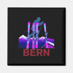Bern Skiën en Snowboarden Retro jaren 90 Bern Ski Magneet