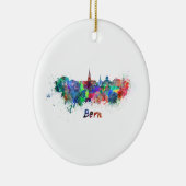 Bern skyline in watercolor keramisch ornament (Rechts)