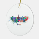 Bern skyline in watercolor keramisch ornament (Links)