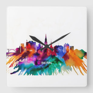 Bern Skyline Vierkante Klok