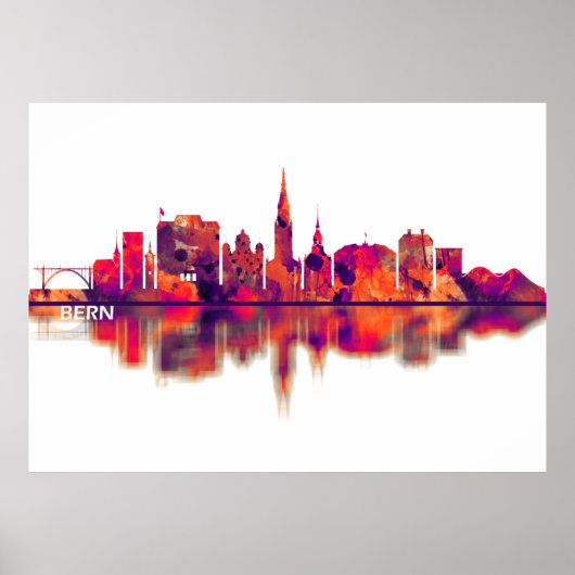 Bern Switzerland Skyline Poster (Voorkant)