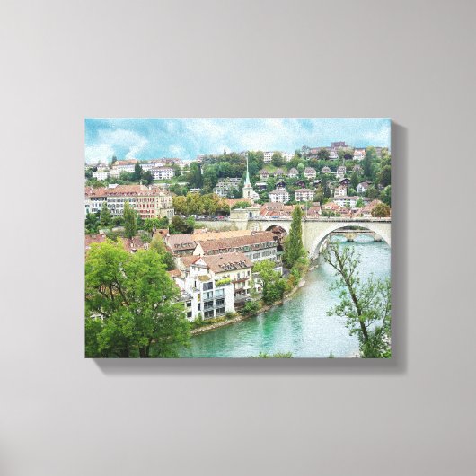 Bern Zwitserland Aare River Photo Canvas Afdruk (Voorkant)