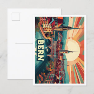 Bern Zwitserland artistiek kleurrijk Briefkaart