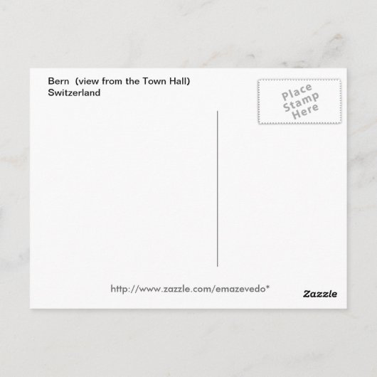 Bern, Zwitserland Briefkaart (Achterkant)