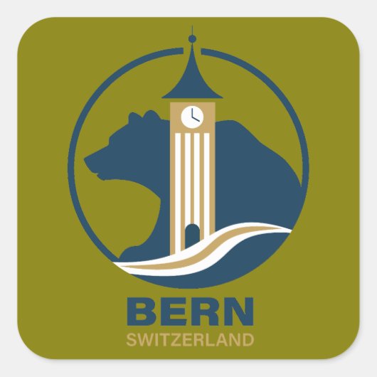 Bern Zwitserland Europa Vierkante Sticker (Voorkant)