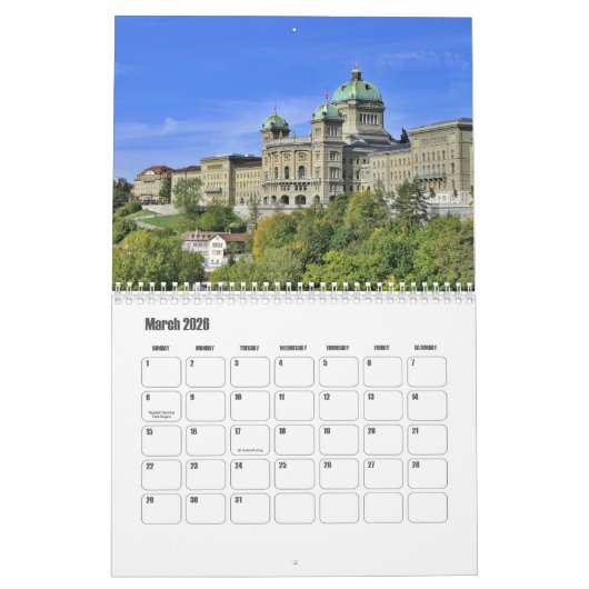 Bern-Zwitserland kalender (Mar 2026)
