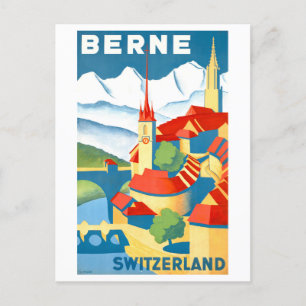 Bern, Zwitserland, Reisposter Briefkaart