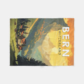 Bern Zwitserland Reizen Kunst Vintage Fleece Deken (Voorkant (Horizontaal))