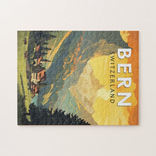 Bern Zwitserland Reizen Kunst Vintage Legpuzzel (Horizontaal)