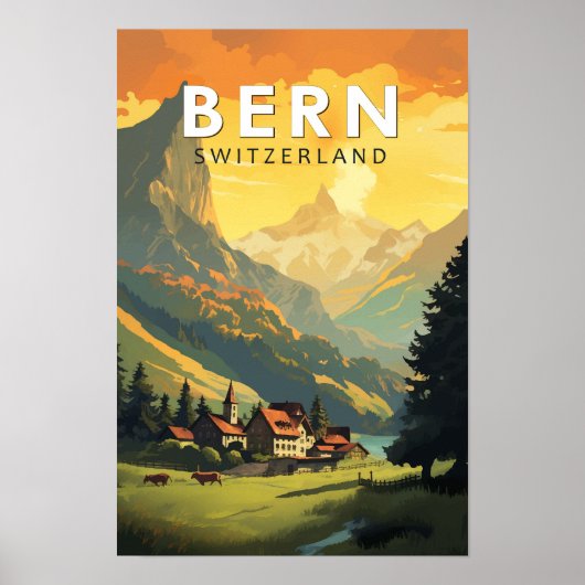 Bern Zwitserland Reizen Kunst Vintage Poster (Voorkant)