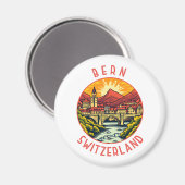 Bern Zwitserland Retro Noodcirkel Magneet (Voorkant / Achterkant)