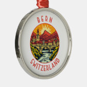 Bern Zwitserland Retro Noodcirkel Metalen Ornament (Rechts)