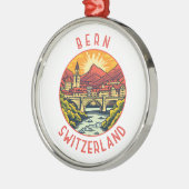 Bern Zwitserland Retro Noodcirkel Metalen Ornament (Links)