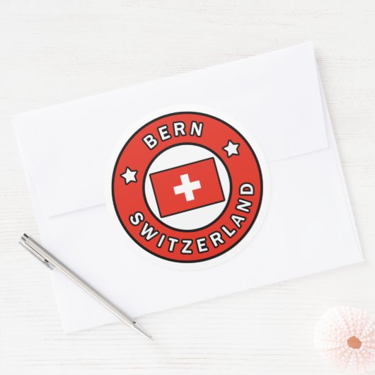 Bern Zwitserland Ronde Sticker (Envelop)