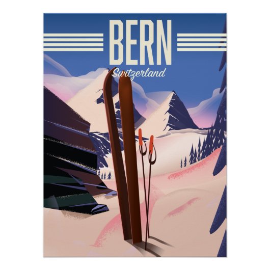 Bern zwitserland ski poster (Voorkant)