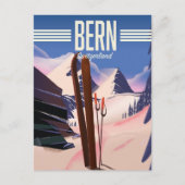 Bern zwitserland ski poster briefkaart (Voorkant)