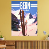 Bern Zwitserland ski poster Canvas Afdruk (Insitu (Woonkamer))