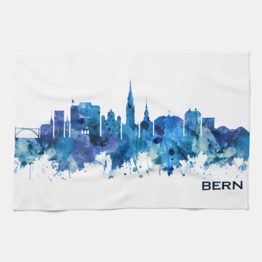 Bern Zwitserland Skyline Blue Theedoek (Horizontaal)