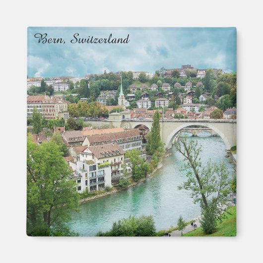Bern Zwitserland Swiss Photo Aare River Magneet (Voorkant)