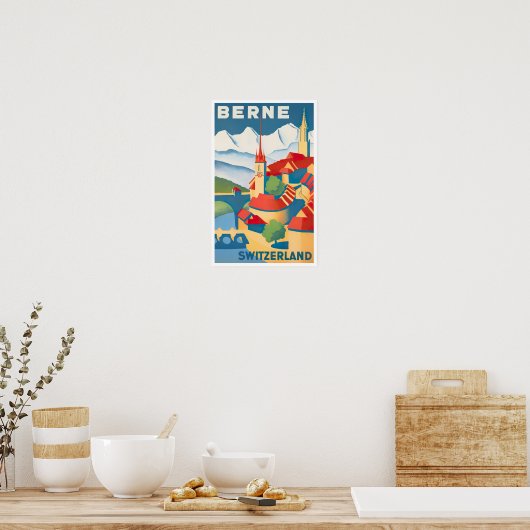 Bern Zwitserland vintage Poster (Keuken)