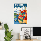 Bern Zwitserland Vintage Reisposter Poster (Thuiskantoor)