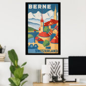 Bern Zwitserland Vintage Travel Poster (Thuiskantoor)