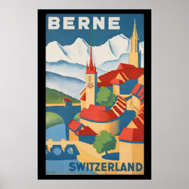 Bern Zwitserland Vintage Travel Poster