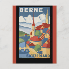 Bern Zwitserland Vintage Travel Poster Briefkaart