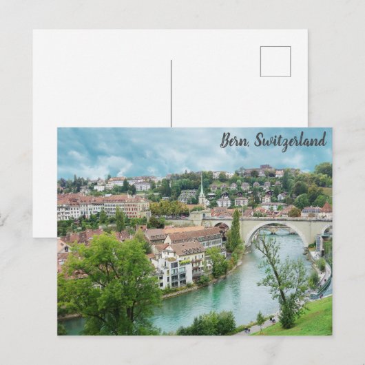 Bern Zwitserland Zwitsers reisfoto Aare Briefkaart (Voorkant / Achterkant)