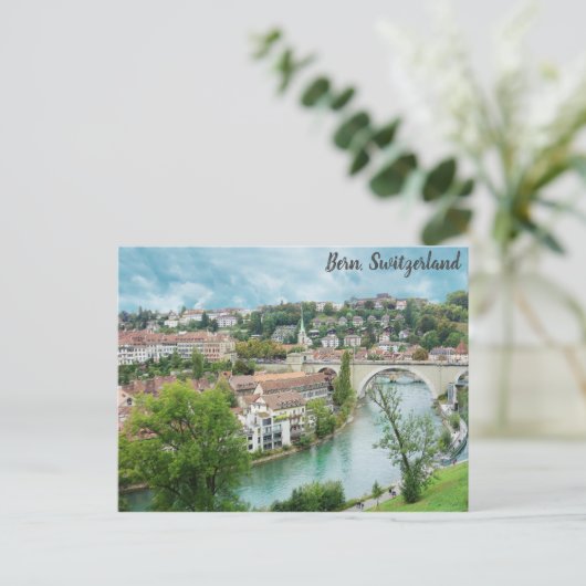 Bern Zwitserland Zwitsers reisfoto Aare Briefkaart (Staand voorkant)