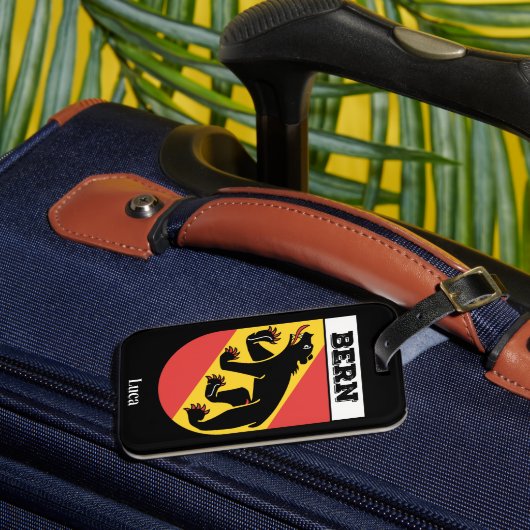 Bern, Zwitserland | Zwitserse vuurwapenschild Bagagelabel (Voorkant Insitu 3)