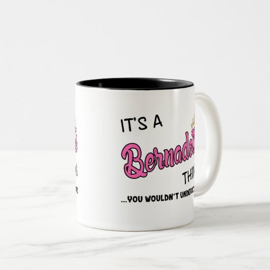 Bernadette ding dat je niet zou begrijpen tweekleurige koffiemok (Voorkant rechts)