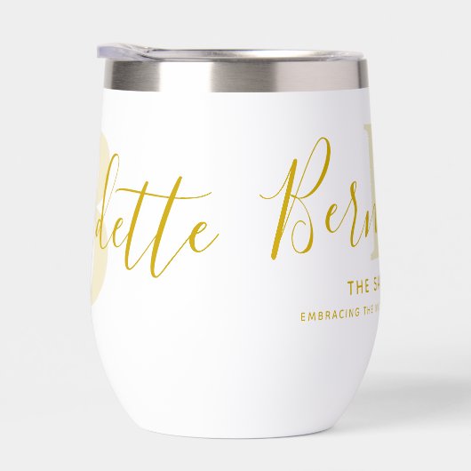 Bernadette name meaning monogram gold yellow (Rechts)