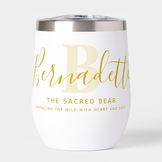 Bernadette name meaning monogram gold yellow (Voorkant)