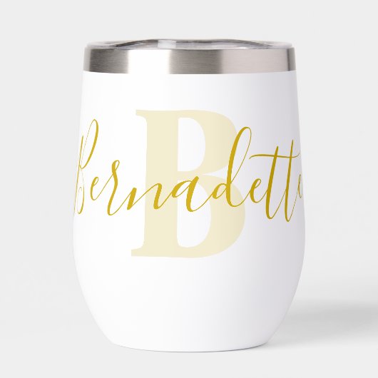 Bernadette name meaning monogram gold yellow (Achterkant)
