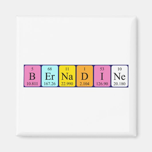 Bernadine periodieke table name magnet (Voorkant)