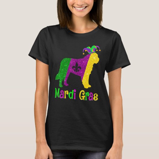Bernard Dog Lover Mardi Gras Carnival Jester T-shirt (Voorkant)