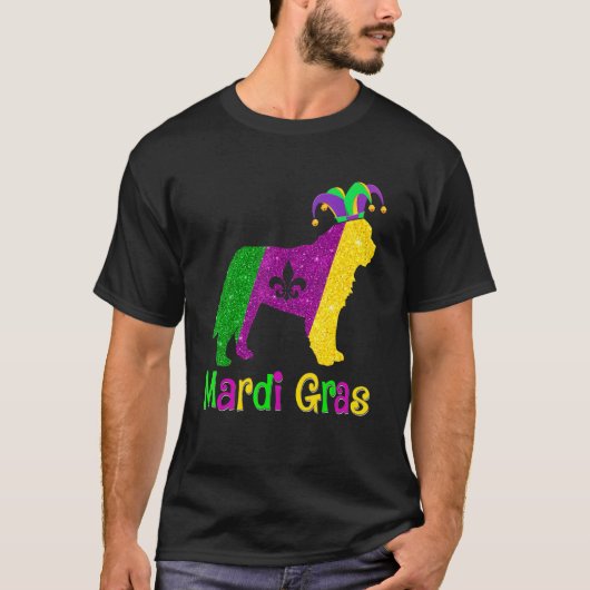 Bernard Dog Lover Mardi Gras Carnival Jester T-shirt (Voorkant)