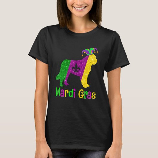 Bernard Dog Lover Mardi Gras Carnival Jester T-shirt (Voorkant)