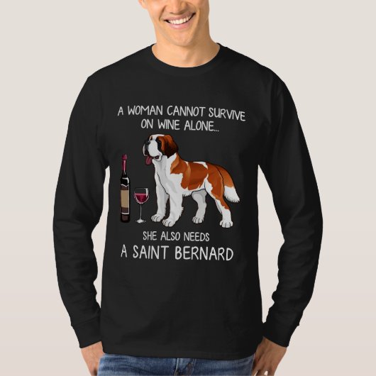 Bernard en wijnhond gemonteerd t-shirt (Voorkant)