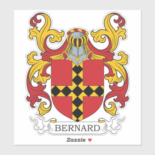Bernard Family Crest Sticker (Vel)