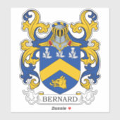 Bernard Family Crest Sticker (Vel)