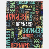 Bernard Herhalende Kleurrijke Namen en Fietsen Fleece Deken (Voorkant)