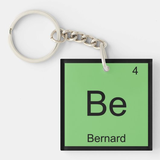 Bernard Name Chemistry Element Periodic Table Sleutelhanger (voorkant)