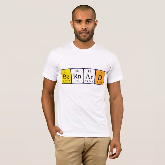 Bernard periodiek table name shirt (Voorkant volledig)