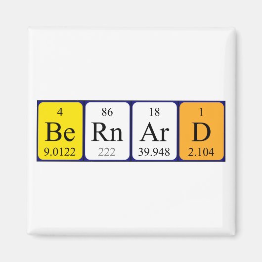 Bernard periodieke table name magnet (Voorkant)
