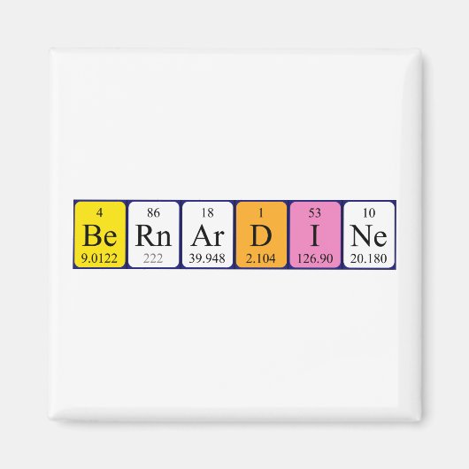 Bernardine periodieke table name magnet (Voorkant)