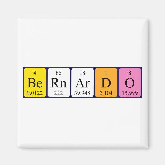 Bernardo periodieke table name magnet (Voorkant)