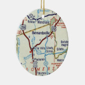Bernardsville NJ Map Keramisch Ornament (Rechts)
