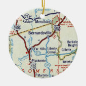 Bernardsville NJ Map Keramisch Ornament (Voorkant)
